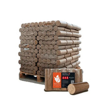 Laden Sie das Bild in den Galerie-Viewer, Heizfuxx Nestro XL Red Kaminbriketts aus Hartholz – 960 kg Palette (96 x 10 kg)