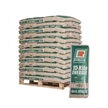 Laden Sie das Bild in den Galerie-Viewer, Van Roje Holzpellets ENplus A1 – 975 kg Palette (65 x 15 kg) Premium Holzpellets mit hoher Heizleistung