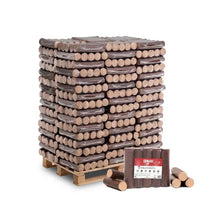 Laden Sie das Bild in den Galerie-Viewer, SPARK Buchenholz-Hartholzbriketts Rund – 960 kg Palette (96 x 10 kg) Premium Kaminbrennstoff