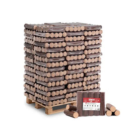 SPARK Buchenholz-Hartholzbriketts Rund – 960 kg Palette (96 x 10 kg) Premium Kaminbrennstoff